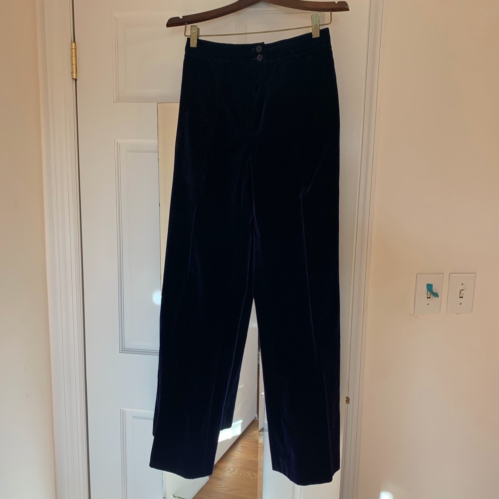Navy blue velvet pants